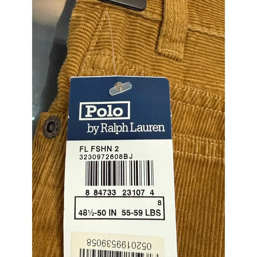 Polo Ralph Lauren Boys Size 8 Camel Cotton Corduroy Pants NWT Straight Leg